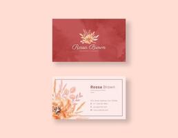 Beautiful floral business card template vector