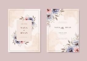 Beautiful rustic wedding card template vector