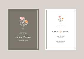 Beautiful classic wedding invitation template vector