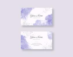 Beautiful purple watercolor business card template vector