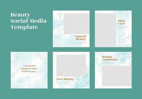 Beauty product social media post template vector