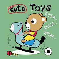 bear with toys funny animal cartoon vector