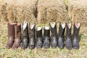 Crocodile cowboy leather boots photo