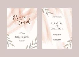 Beautiful watercolor wedding invitation template vector