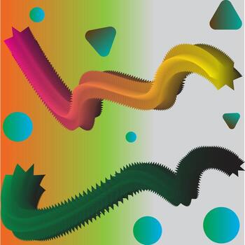 Pattern with confetti on an abstract gradient background. vector