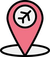 ilustración de diseño de icono de vector de ubicación de aeropuerto