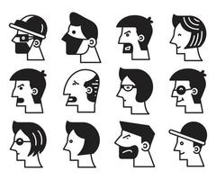 ilustración de avatares de rostro humano vector