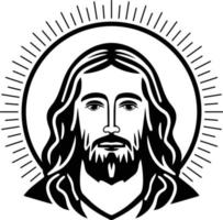 God Jesus Christ with Sun Rays Black and white vector