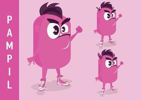 Cute monster character illustration design vector