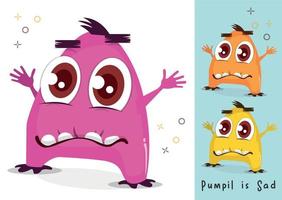 Cute monster character illustration design vector