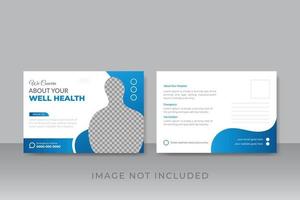 Medical postcard design template with gradient colors vector