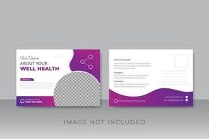 Medical postcard design template with gradient colors vector