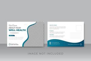 Medical Healthcare Doctor Postcard Design Template vector