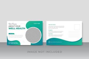 médico cuidado de la salud médico tarjeta postal diseño modelo vector