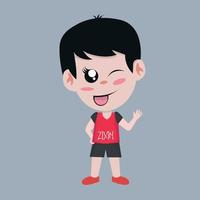 little boy characters illustration design vector