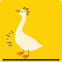 ilustración de un Pato dibujos animados gracioso Pato ondulación mano aislado en amarillo antecedentes vector