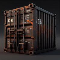Large port rusty container - image photo