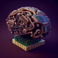 Cyberpunk artificial intelligence brain - image photo