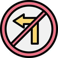 No turn left Vector Icon Design Illustration