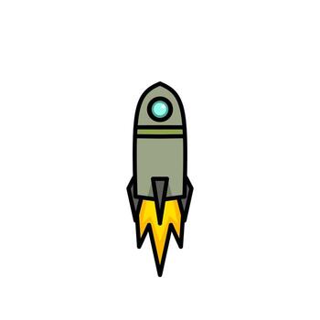 astronave icono, un sencillo astronave diseño con un elegante concepto vector