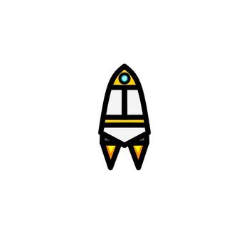 astronave icono, un sencillo astronave diseño con un elegante concepto vector