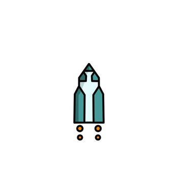 astronave icono, un sencillo astronave diseño con un elegante concepto vector
