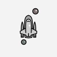 spaceship icon, a simple spaceship design with an elegant concept vector