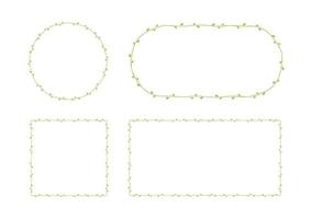Green vine frames and borders set, floral botanical design element vector illustration
