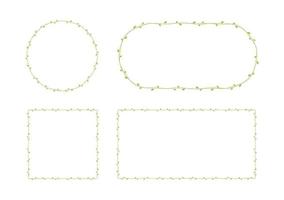 Green vine frames and borders set, floral botanical design element vector illustration