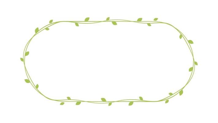 Oval green vine frames and borders, floral botanical design element vector illustration