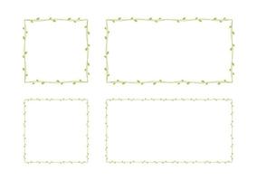 Square and rectangle green vine frames and borders set, floral botanical design element vector illustration