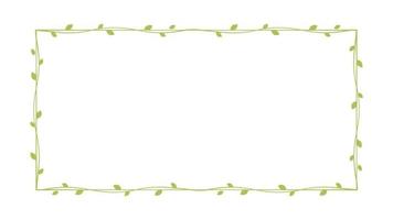 Rectangle green vine frames and borders, floral botanical design element vector illustration