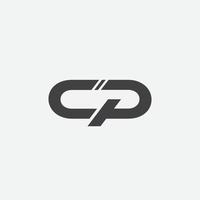 Vector letter cp minimal monogram logo design concept
