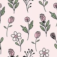 Seamless pattern with the image of spring flowers. Vector illustration