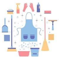 Background of cleaning equipment. Vector illustration