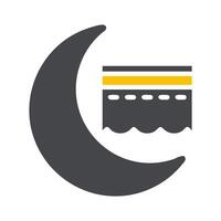 kaaba icono sólido gris amarillo estilo Ramadán ilustración vector elemento y símbolo Perfecto.