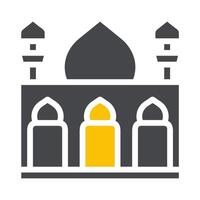 mezquita icono sólido gris amarillo estilo Ramadán ilustración vector elemento y símbolo Perfecto.