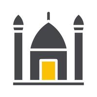 mosque icon solid grey yellow style ramadan illustration vector element and symbol perfect.