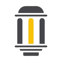 lantern icon solid grey yellow style ramadan illustration vector element and symbol perfect.