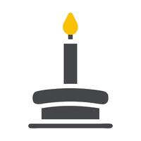 candle icon solid grey yellow style ramadan illustration vector element and symbol perfect.