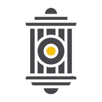 lantern icon solid grey yellow style ramadan illustration vector element and symbol perfect.