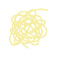 Vector illustration of noodles. Yellow spaghetti in flat doodle style