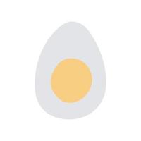 half of boiled egg flat vector doodle illustration on white background