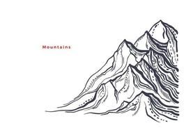 Mountain ice peaks. Vector art graphic landscape