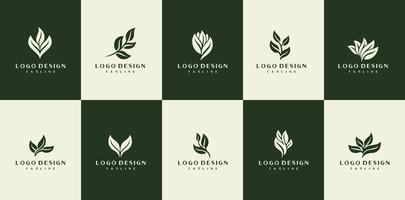 eco hoja logo. retro sencillo hoja logo diseño. naturaleza logo diseño vector