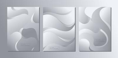 Silver wave abstract background. Line wave poster. Modern wave background vector