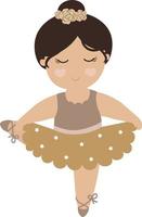 Little Cute Ballerina vector with a transparent background