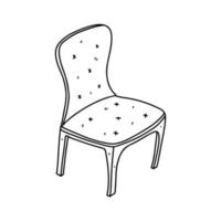 Chair in hand drawn doodle style. Vector illustration isolated on white background.