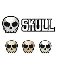 Modern vector flat design simple minimalist logo template of skull vector collection for brand, emblem, label, badge. Isolated on white background.