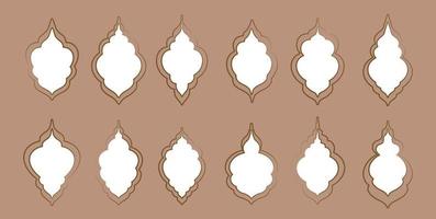 Collection of oriental style Islamic windows vector